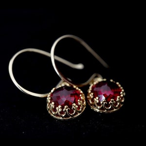 Ruby Royal Earrings | 14Kt Gold Filled or Sterling Silver July Birthstone Birthday Jewelry Gifts for Her | Lab Grown Ruby Earrings