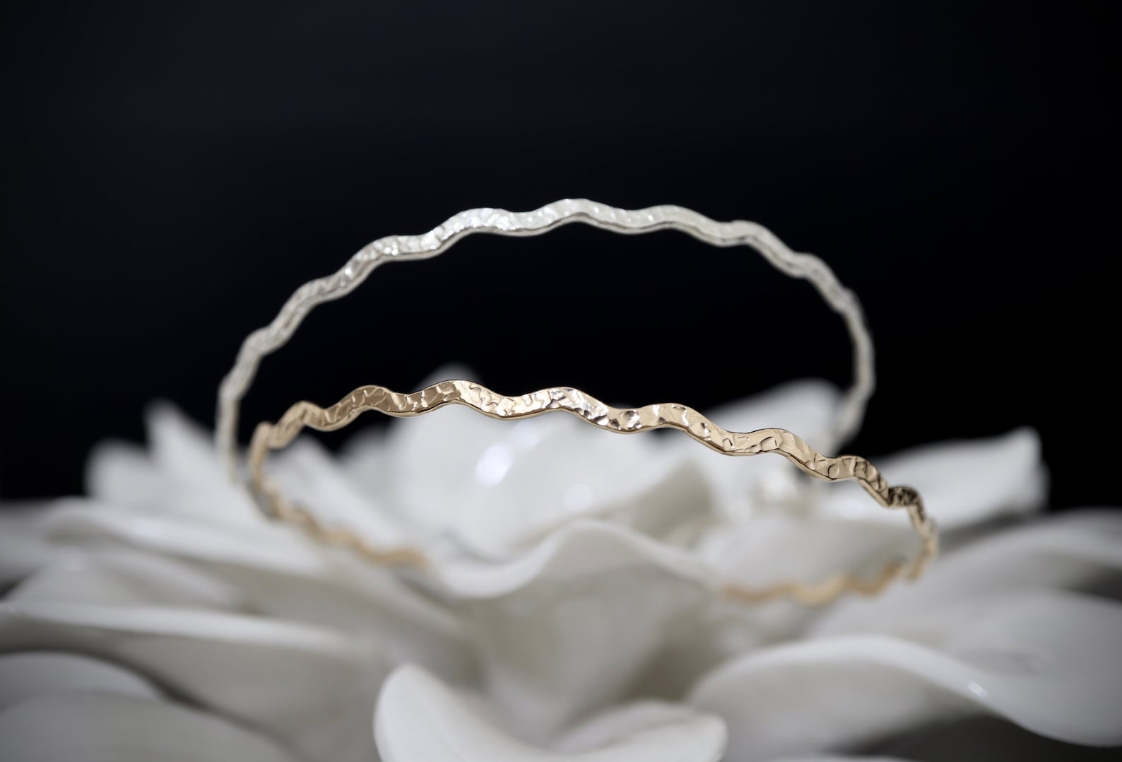 The Wave Bangle | Boho Sterling Silver Wavy Bracelet | Gold Wave Bangle ...