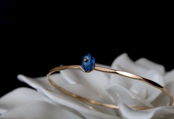 ブルートパーズ　バングル K10&Silver (コンビ) Vバングル ロンドンブルートパーズ | Nando