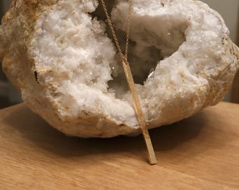 Slim Bar Necklace | 925 Sterling Silver or 14Kt Gold Filled Layering Necklace | Bohemian Personalized Jewelry | Vertical Bar Necklace