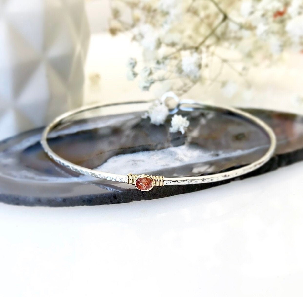 gold filled bead detail.. neutral champagne zircon sparkly bracelet light African sunstone sunstone with champagne zircon bracelet