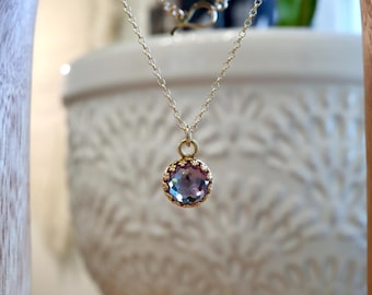 3 Ct Alexandrite Royal Necklace | Personalized June Birthstone Necklace | 14Kt Gold Filled or Sterling Silver