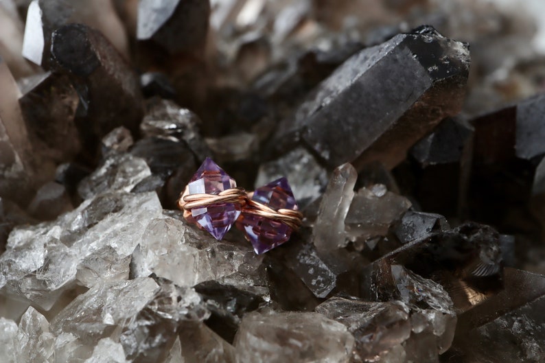 3 Ct Alexandrite Geo Studs June Birthstone Gift for Her Dainty 14Kt Gold Filled or Sterling Silver Lab Alexandrite Unisex Earrings image 3