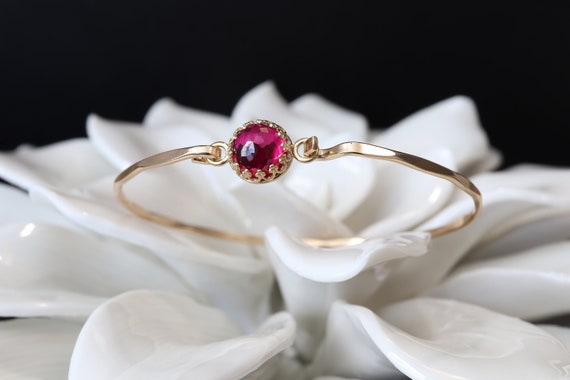 3 Ct Ruby Royal Clasp Bangle Lab Grown Ruby Gemstone Bracelet Gift