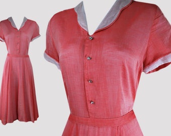 Lawrence Serber Montreal 1950s Vintage Shirtwaist Fit & Flare Dress | 27" Waist