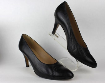 Gucci 1980s 1990s Black Leather Pumps Made in Italy | EU 38