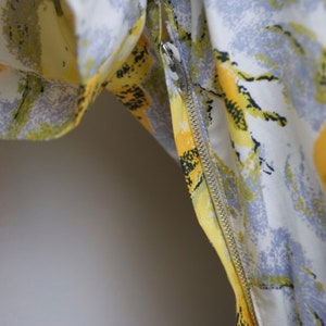 1950s Yellow Rose Print Dress | XS
