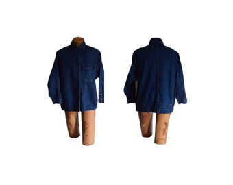 Vintage Calvin Klein Denim Jacket Medium Dark Blue Jean 1980s Jacket 1990s Street Fashion Denim Made in USA