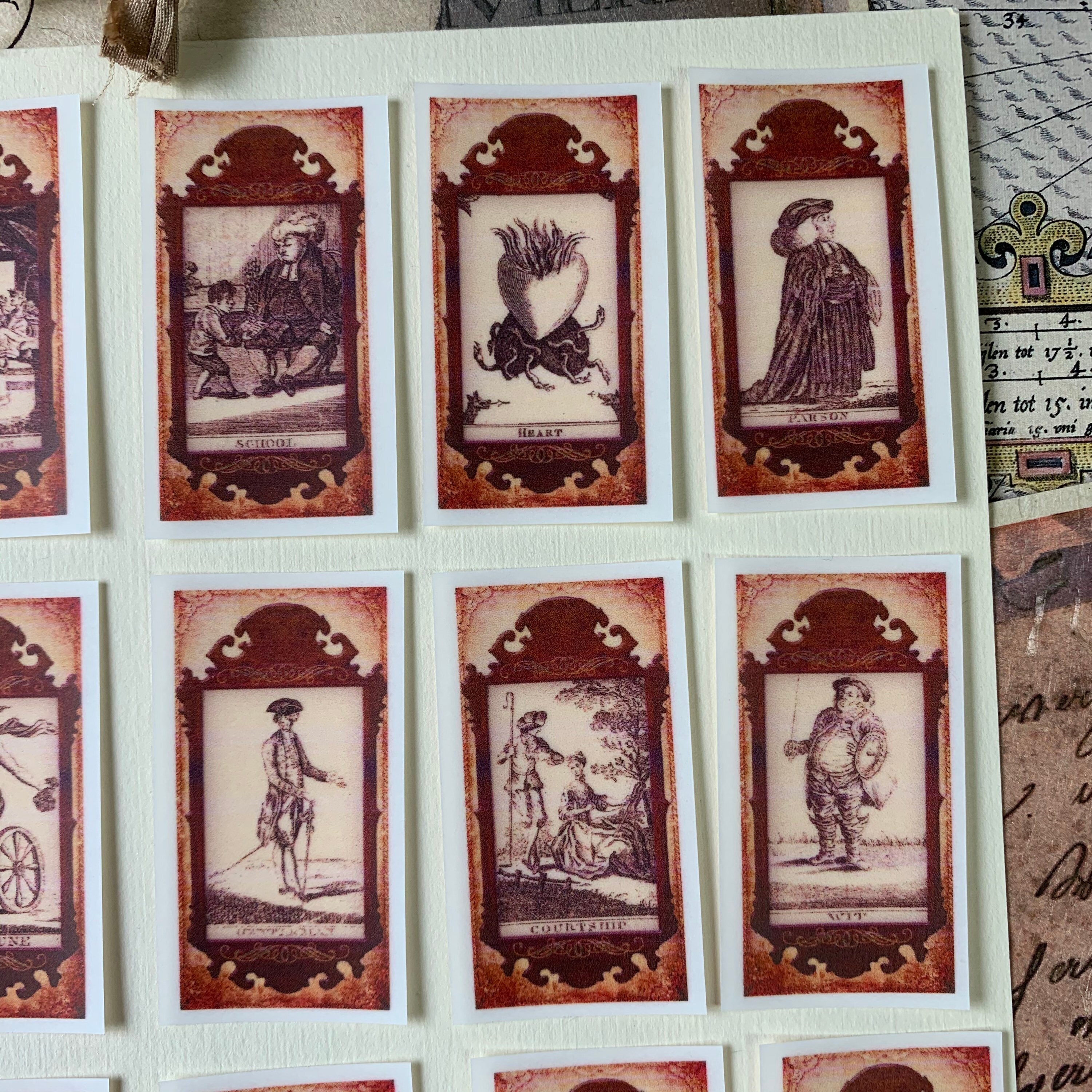 tarot stickers fortune teller junk journal kit ephemera set stationery set travel journal