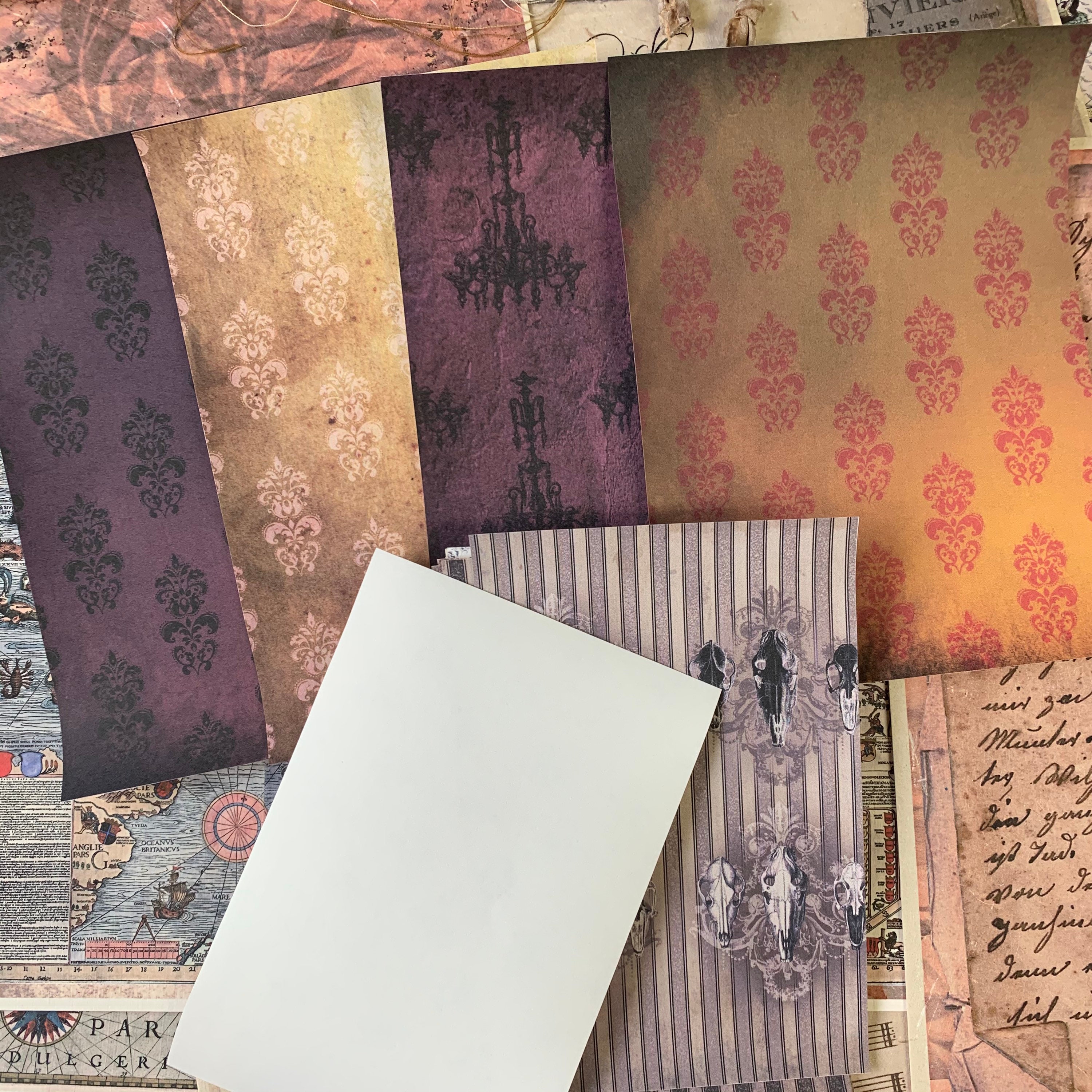 Gothic Stationery Set, Writing Papers, Journal Cards, Set of 14 ...
