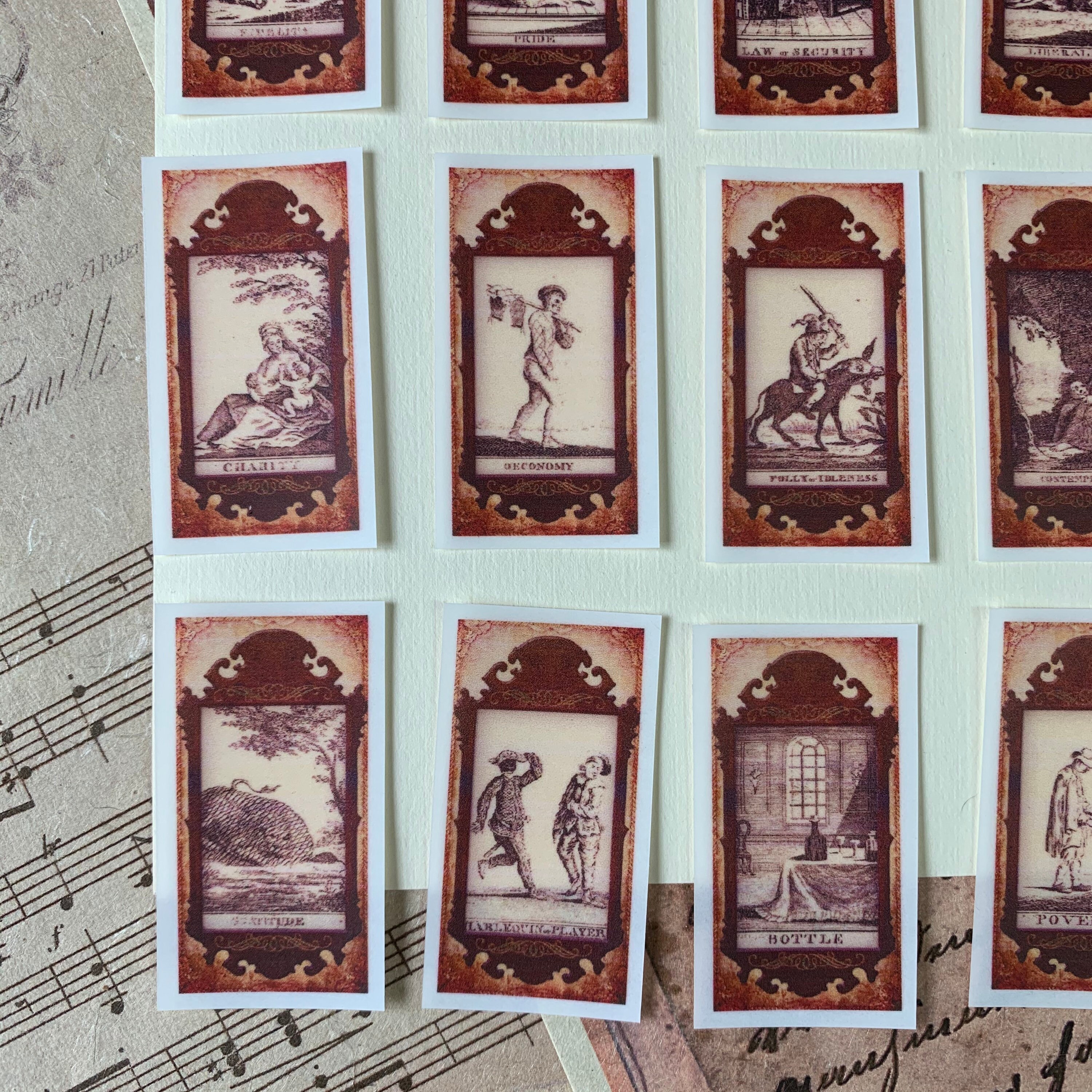 tarot stickers fortune teller junk journal kit ephemera set