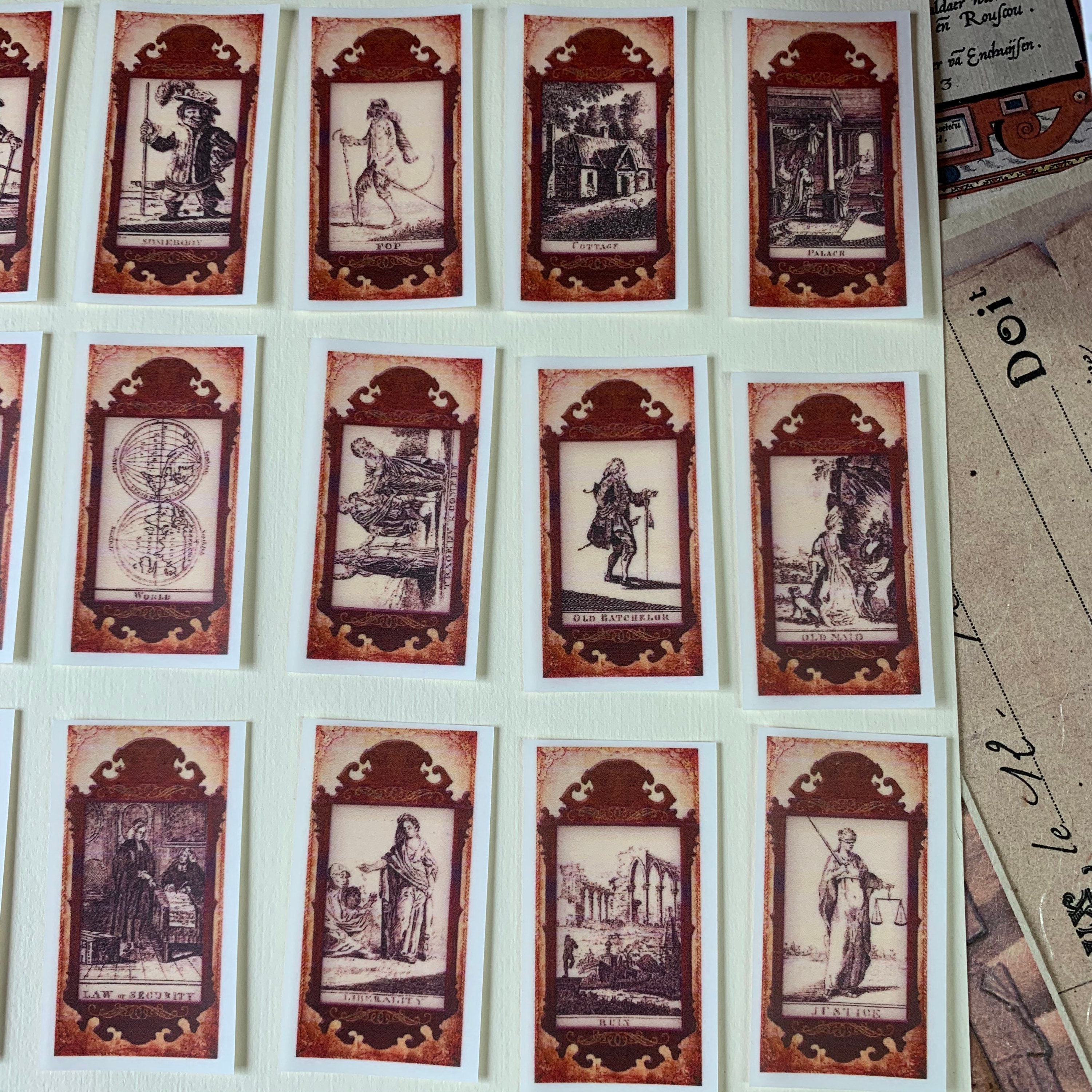 tarot stickers fortune teller junk journal kit ephemera set