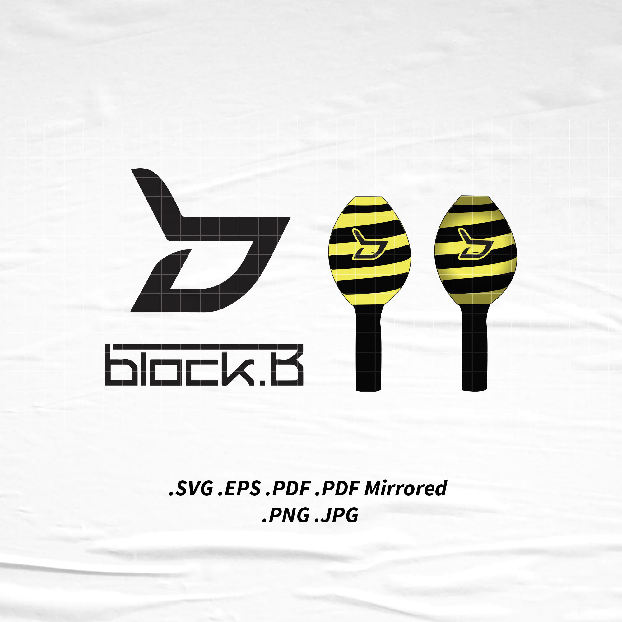 Block B Logo X Lightstick Bundle Fanart Drawing Svg Png Eps Etsy