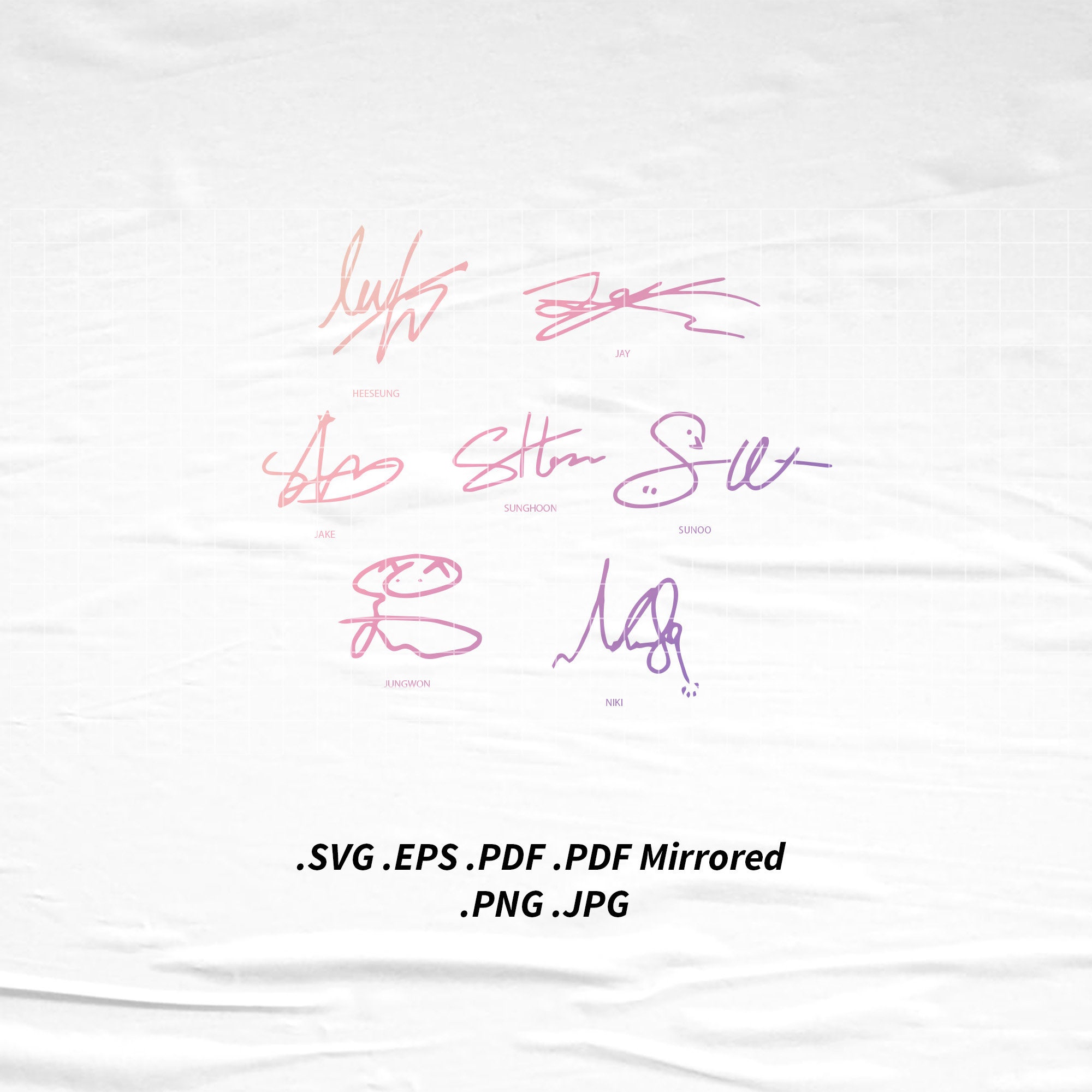 ENHYPEN signature Autograph Logo SVG Png Eps Pdf Vector - Etsy México