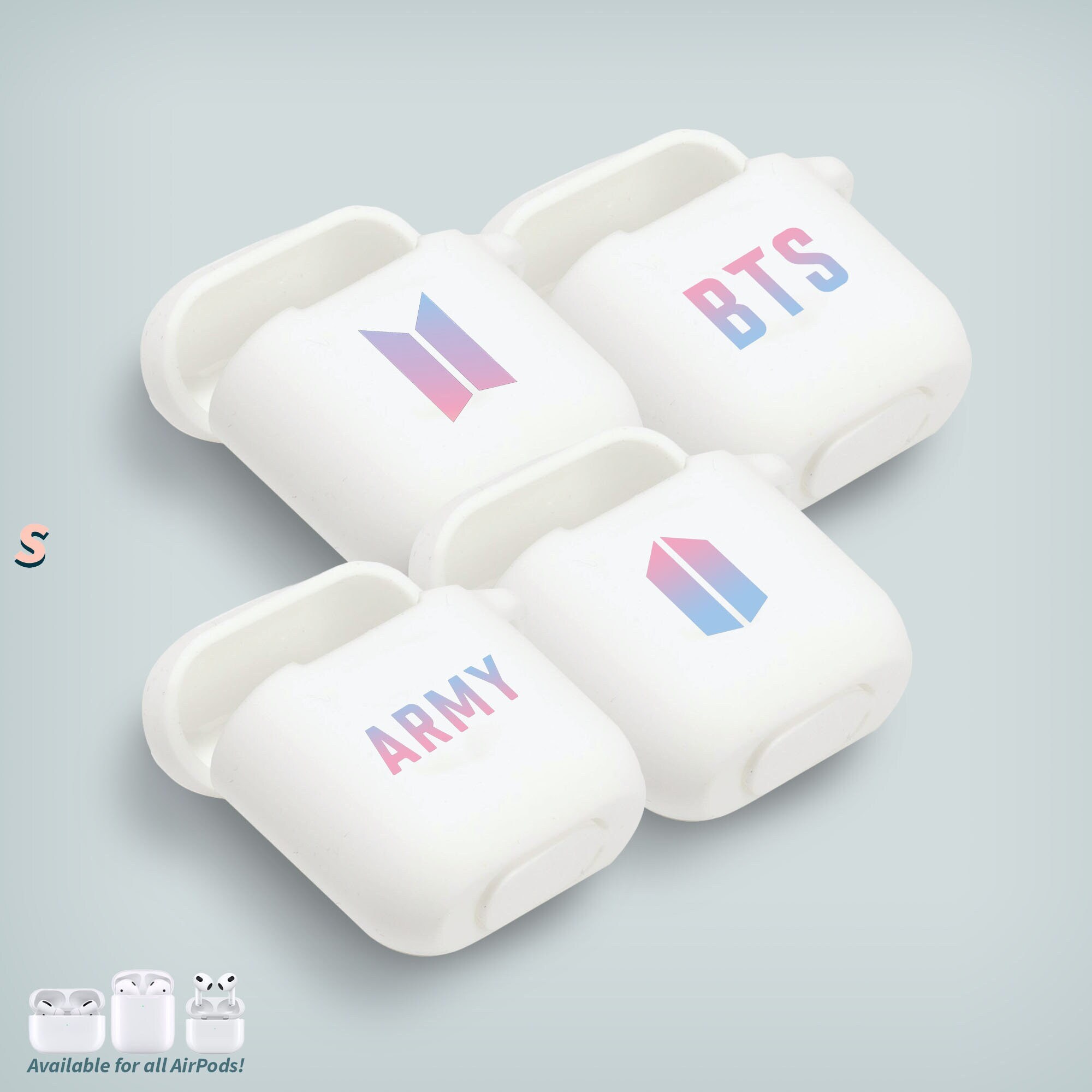 Pastele BTS Art Custom Personalized AirPods Case Apple AirPods Gen 1 AirPods  Gen 2 AirPods Pro