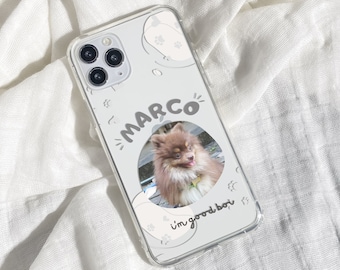 Gepersonaliseerde telefoonhoes voor iPhone, voeg foto van uw hond kat toe, cadeau-idee voor huisdierliefhebber eigenaar, hoesje voor iPhone 11 12 13 14 15