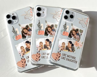 Happy Mother's Day Gift, Mother Daughter Cute Phone Cover, Present for Mother, Add Your Photo, Clear Case for iPhone 11 12 13 14 15