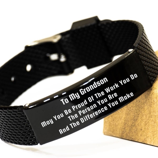 Dinosaur Bracelet - Adjustable Stone Bracelet With Charm, Inspirational Gift For Grandson
