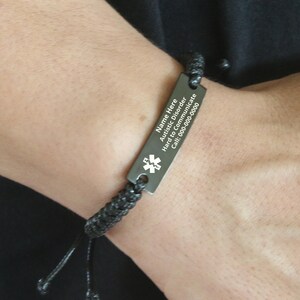 Autism Bracelet for Autistic Patient, Medical ID Adjustable Bracelet, Emergency Contact Jewelry for Son Daughter Niece Nephew Grandkids