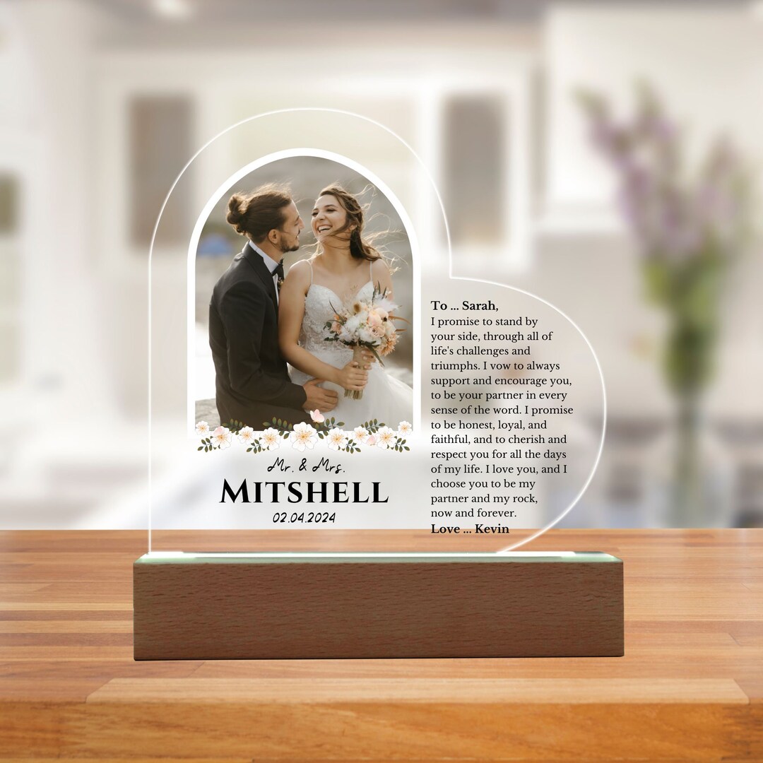 Personalized Wedding Anniversary Gift for Wife, Wedding Present for ...