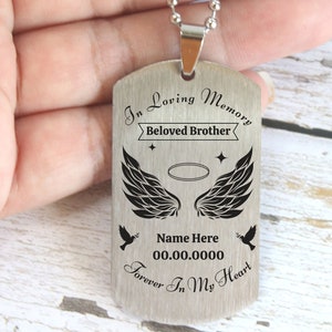 Loss of Brother Necklace, Brother Memorial Gift, Grieving Gift of Losing Someone You Loved, Personalized Memorial Jewelry, Remembrance Gift