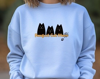 Pawfect Cat Mom Sweatshirts, Lovely Sweater for Cat Lovers, Cute Cat Mom Sweatshirts, Pullover Crewneck Sweatshirts Unisex