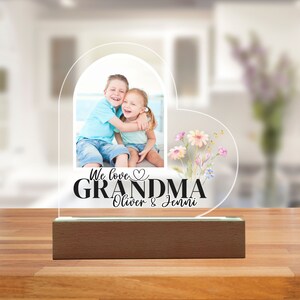 We Love Grandma Personalized Present Custom Photo, Mother&#39;s Day Birthday Gift for Grandma, Christmas Gift from Grandkids Grandchildren