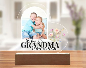 We houden van oma gepersonaliseerde cadeau aangepaste foto, Moederdag verjaardagscadeau voor oma, kerstcadeau van kleinkinderen kleinkinderen