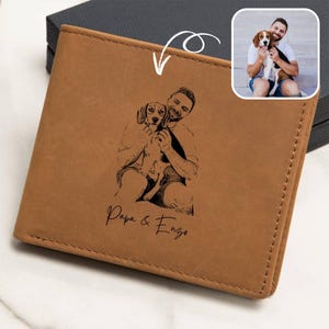 Custom Pet Photo Wallet for Dog Dad, Leather Wallet with Name or Paw Print, Gift for Pet Lover, Dog Pet Memorial Gift, Dog Loss Gift