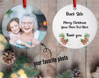 Custom Photo Christmas Ornament, Family Photo Christmas Gift, Personalized Photo Ornaments