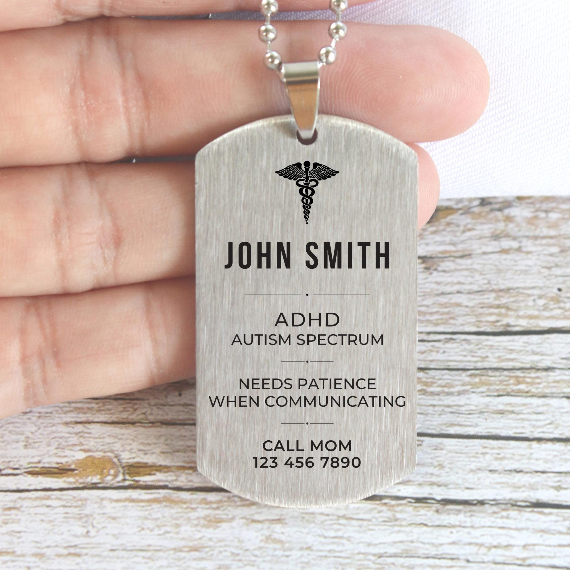 Special Needs Autism Id Necklace - Etsy