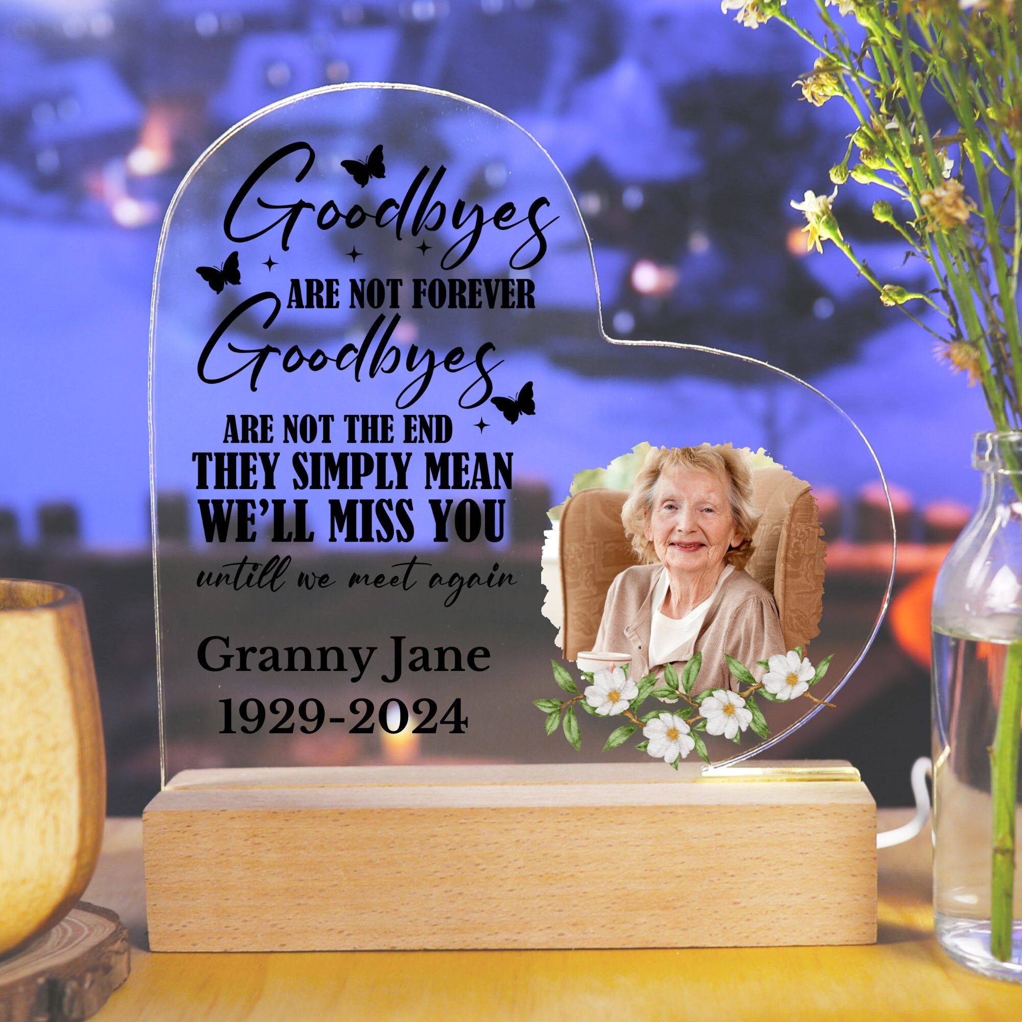 Personalized Memorial Photo Acrylic Plaque - Memorial Gift Idea for Family - In Loving Memory main image 1