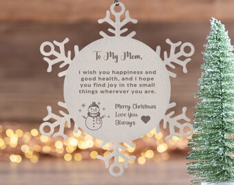 Large Metal Christmas Ornament, Long Distance Mom Gift Ornament, Christmas Tree Bauble For Mom