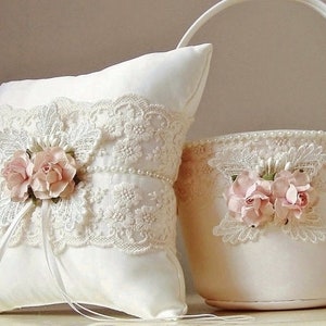 Flower Girl Basket / Ring Bearer Pillow / Wedding Basket / Flower Girl Basket and Ring Bearer Pillow