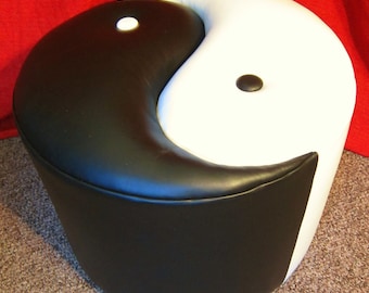 Yin Yang leather ottoman