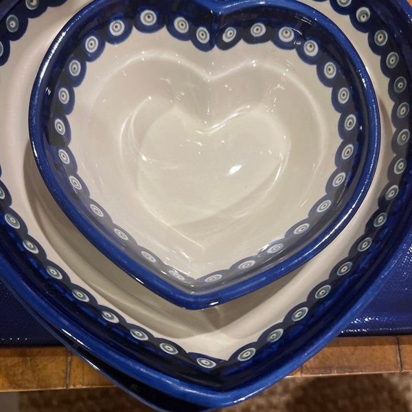 Heart Shaped Polish pottery by Zaklady Ceramiczne