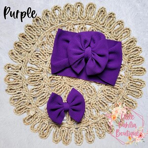Purple Bow | Standup Headwrap | Bow Clip | Big Bow | Nylon Headband | Solid Bow