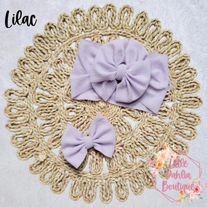 Lilac Bow | Lavender Bow | Standup Headwrap | Bow Clip | Big Bow | Nylon Headband | Solid Bow