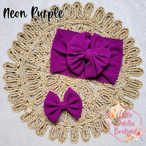 Purple Bow | Standup Headwrap | Bow Clip | Big Bow | Nylon Headband | Solid Bow