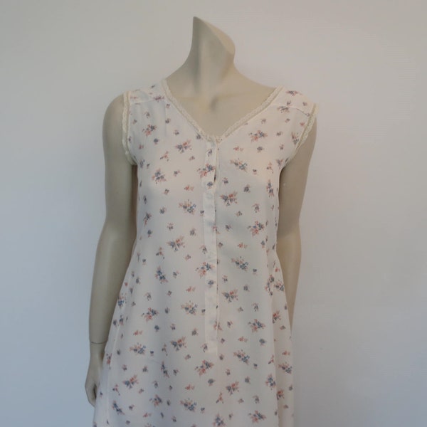 1940s Floral Maternity, Nursing, Nightgown - Bust 86 cm