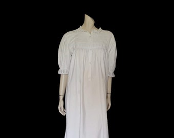 Antique White Night Dress With Broderie Anglaise - Cottagecore - M