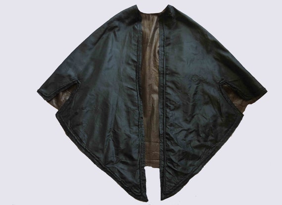 1860s Antique, Victorian Black Silk Cape