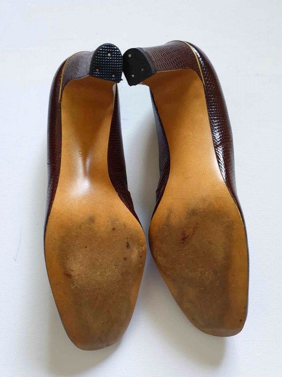 1960s Faux Lizard, Leather Shoes, Pumps, by Miss … - image 9