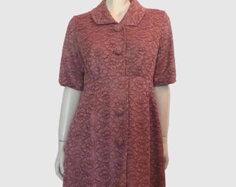 1960s Mulberry Alencon Lace Dress  -  Bust 91 cm