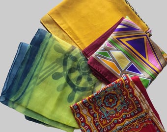 Lot of Four Vintage Scarves