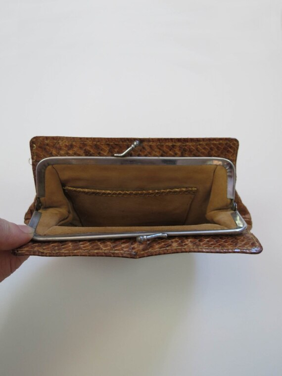 SALE - Brown Vintage Cobra Snakeskin Purse - image 3