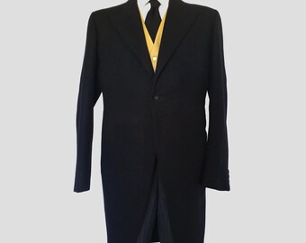 Black Wool Morning Coat - L