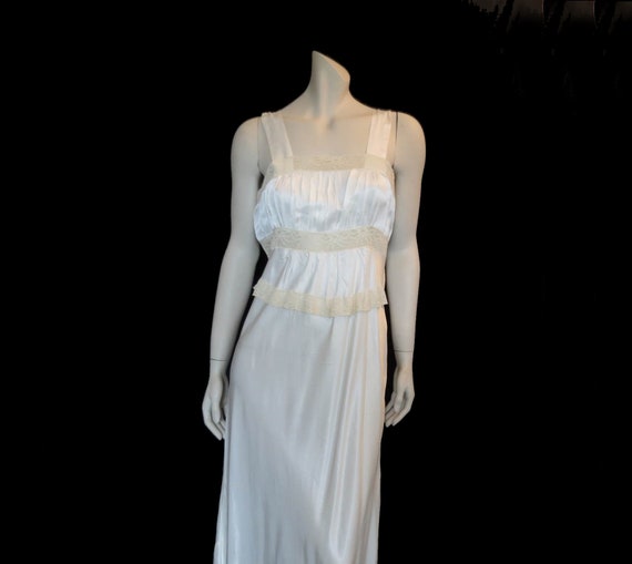 white satin nightgown
