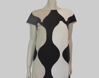 Marimekko Geometric Print Dress with Cap Sleeves - S