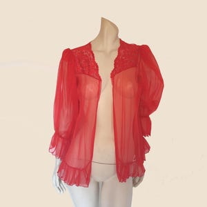 Doorschijnende rode mini-badjas van Cinema Etoile - M